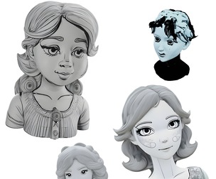 Elegant Stylized Female Bust Collection