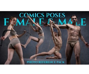 Comics Poses (Female & Male) - Reference Photo Pack 620 JPEGs noAI