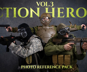 Action Heroes vol. 3 - Reference Photo  Photo Pack for Artists 335 JPEGs noAI
