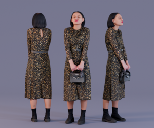 Golden Euphoria Chic Girl in Black