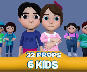 Toon Kids Character with Props