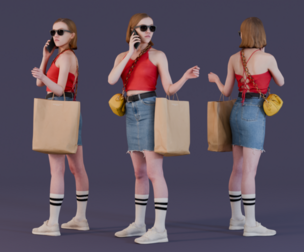 Shopaholic woman holding bag