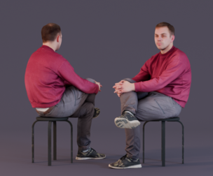 Guy Sits Cross-legged