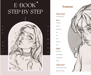 ⭐️Line Art E-Book Step by Step Guide by Elizmil + Line Art Brushes for Procreate and CSP