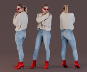 Chilly Days Vibrant Chic Standing Girl