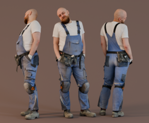 Bald Construction Worker Smiling