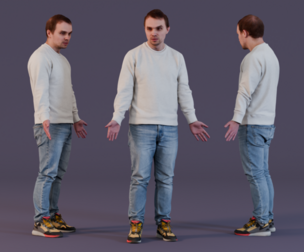 Surprised Guy in White Sweatshirt