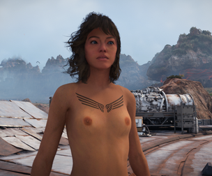 STAR WARS OUTLAWS_Kay Vess Nude MOD_Wings Tattoos