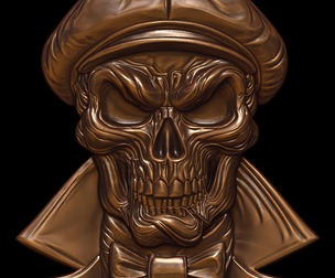 Gentleman Skull relief 3D print model