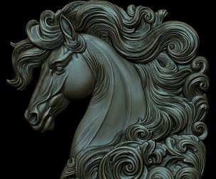 Horse Head Relief 3D print model