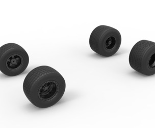 Wheel set of New Zealand Super Saloon race car 1:25