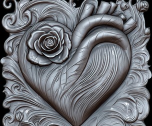 Pulse of Roses Relief 3D print model