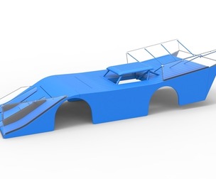 Shell of Vintage Outlaw dirt late model race car 1:25