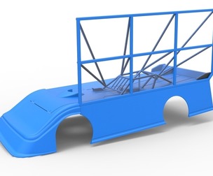 Shell of Super Dirt Late model with side wing 1:25