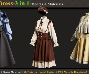 3 in 1 Lolita Dress-Models_Materials