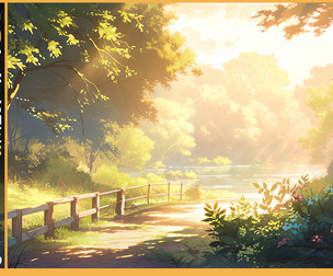 303 Anime Serene morning landscape