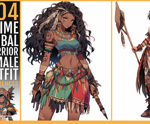 404 anime Tribal Warrior Female Outfit