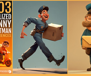 303 stylized funny postman