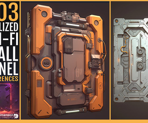 303 Stylized sci-fi wall Panel