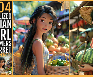 404 Stylized Asian Girl at Farmers Market