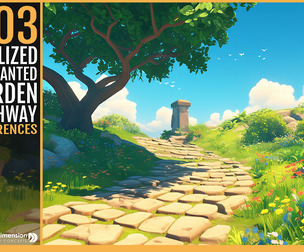 303 Stylized Enchanted Garden Pathway