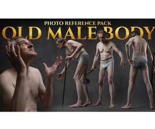 Old Male Body - Reference Photo Pack For Artists 211 JPEGs noAI