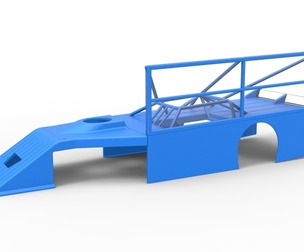 Shell of Asphalt Modified stock car with side wing 1:25