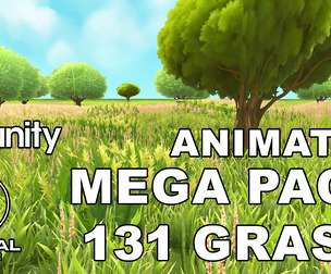Grass Plants Mega Pack Mobile Ready Winter Snow Bush Stylized Cartoon