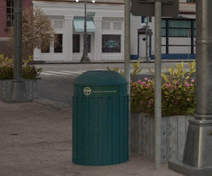 LowPoly Trash Can Free 3D model