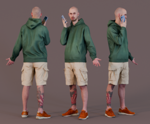 Surprised Bald Guy with Owl Tattoo