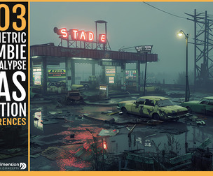 303 Isometric Zombie Apocalypse Gas Station