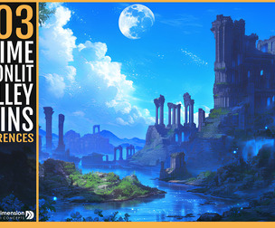 303 Anime Moonlit Valley Ruins