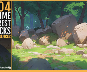 404 Anime Forest with Rocks