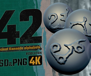 42 Kannada Letters Brush Set: High-Resolution PSD & PNG for Creative Projects