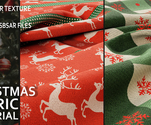 30 CHRISTMAS FABRIC MATERIAL(4K PBR TEXTURES & SBSAR & SBS)