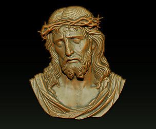 Jesus Face Bas Relief
