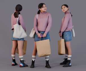 Shopping Break in Urban Casual Attire