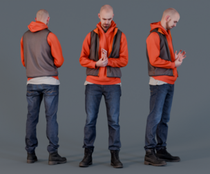 Tall Guy in Orange Hoodie