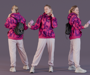 Casual Selfie Enthusiast in Pink Hoodie