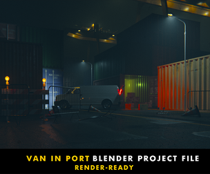 Van In Port - Blender Project File (scene+Textures)