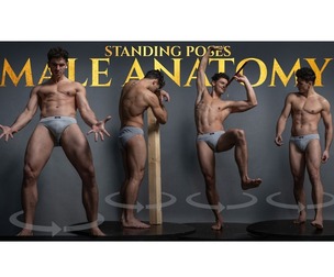 Male Anatomy - Standing Turnaround Poses - Reference Photo Pack 851 JPEGs noAI