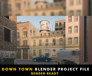 Down Town- Blender Project File (scene+Textures)