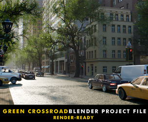 Green Crossroad- Blender Project File (scene+Textures)