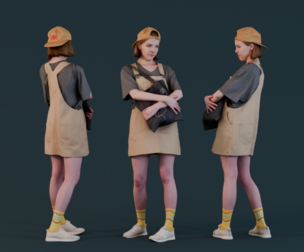Girl in Jumpsuit Dress Casual Stance