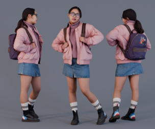 Stop This Baboonery - Casual School Style Girl in a Pink Jacket