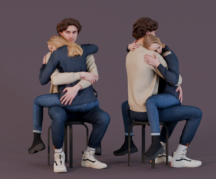 Tender Moment - Sitting Hug