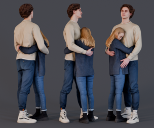 Tender Embrace - Couple in Love Standing Hug