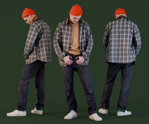 Effortless Street Style in Plaid and Beanie