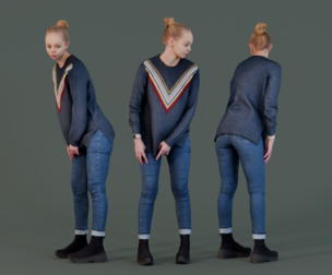 Thoughtful Pose: Cozy Knit and Denim Style