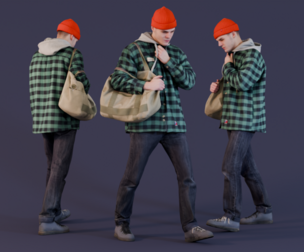 Walking Urban Explorer in Fire Red Beanie